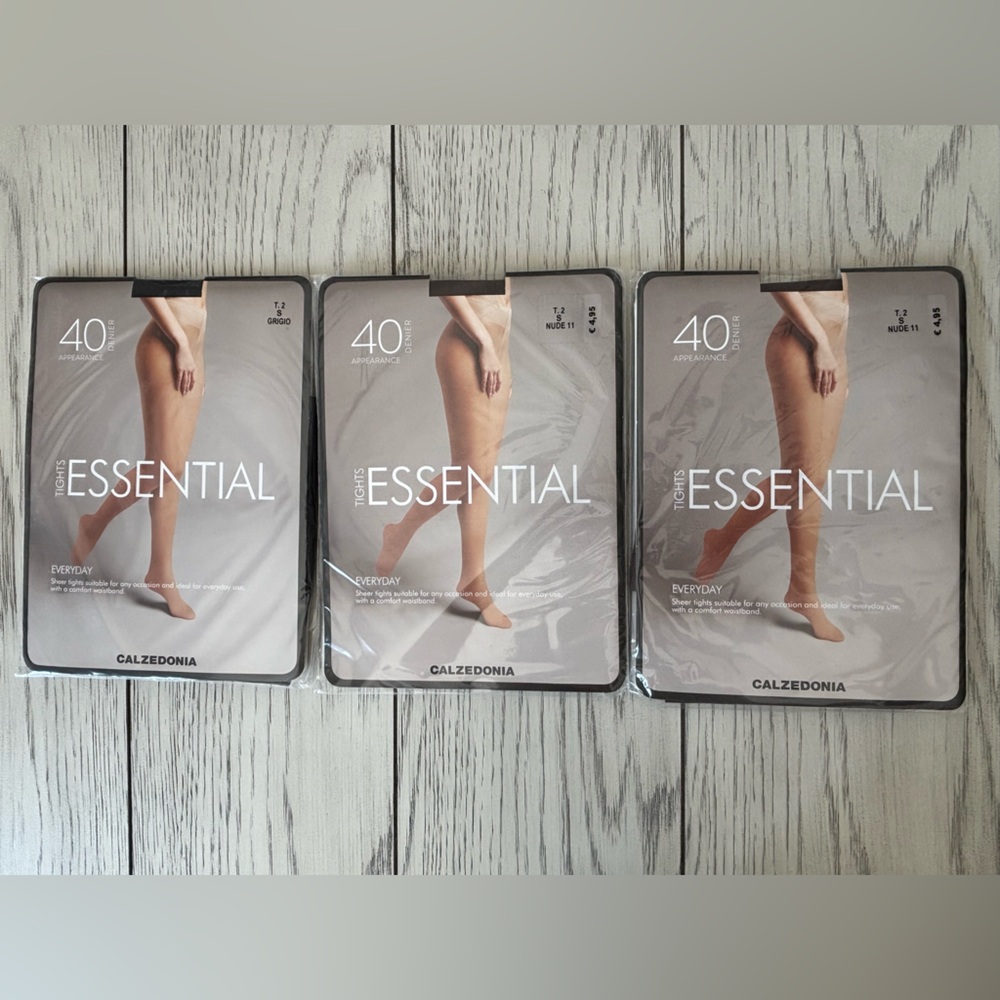 Tight Essentials, 2 nude 11 & 1 Grigio, size (small)
